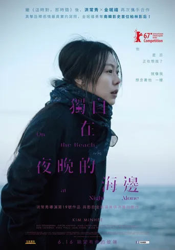 独自在夜晚的海边海报